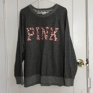 Victoria’s Secret PINK Cheetah Crewneck Sweater L